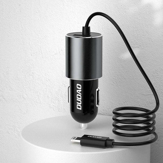 Dudao USB Car Charger | Built-In USB Type-C Cable 3.4A R5Pro T - MIZO.at