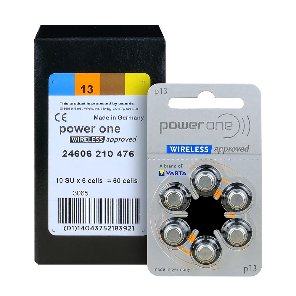 6er Pack Power One Varta Hörgerätebatterien 13 PR48 1,45 V - MIZO.at