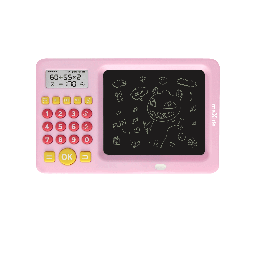Maxlife MXWB-01 Kids Writing Board with Calculator - Pink - MIZO.at