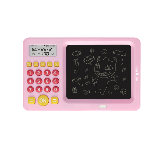 Maxlife MXWB-01 Kids Writing Board with Calculator - Pink - MIZO.at
