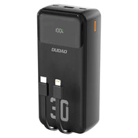Dudao K15MAX 30000mAh PD 22.5W Powerbank with Built-in Cables – Black