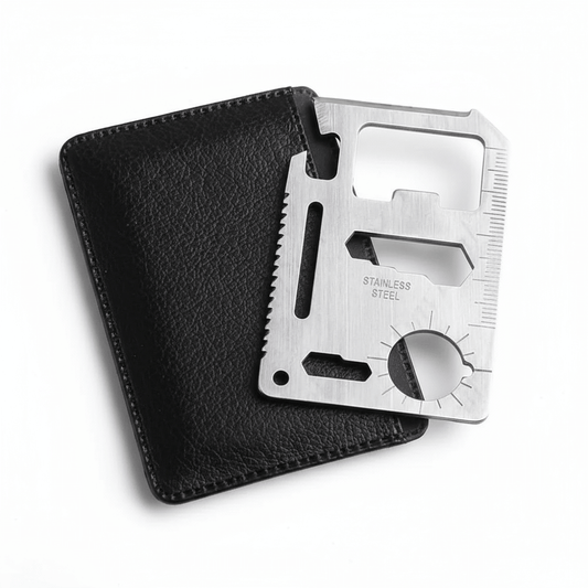 Multitool-Karte Metall – 11 Funktionen im kompakten Survival-Tool - MIZO.at