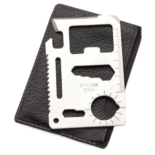 Survival-Tool-Karte 11in1 Multitool Edelstahl – Silber - MIZO.at