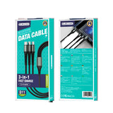B11 3-in-1 Schnellladekabel – USB-C, Lightning & Micro-USB Schwarz 1,2 m - MIZO.at