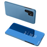 Samsung S24 Ultra Clear View Case – Blau Smart Flip Cover Elegant - MIZO.at