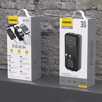 Dudao K15MAX 30000mAh PD 22.5W Powerbank with Built-in Cables – Black