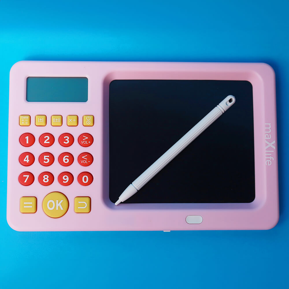 Maxlife MXWB-01 Kids Writing Board with Calculator - Pink - MIZO.at