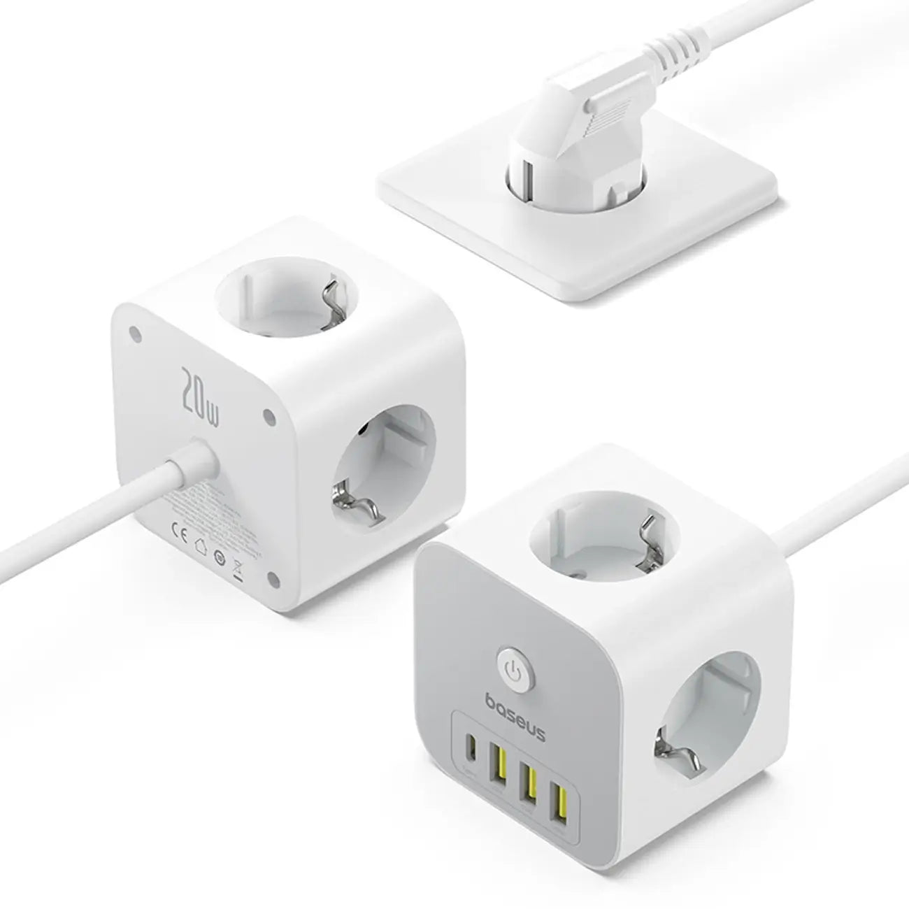 Baseus PowerCombo 7-in-1 Cube | Power Strip with USB & USB-C - MIZO.at