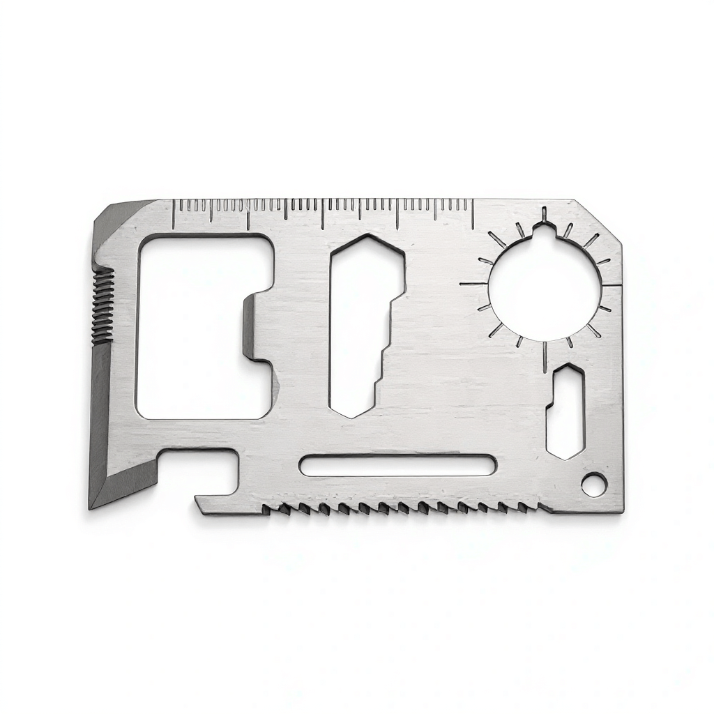 Multitool-Karte Metall – 11 Funktionen im kompakten Survival-Tool - MIZO.at