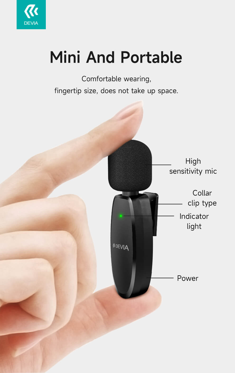 Devia Kintone Mic Lightning | Wireless Mic for iPhone - MIZO.at