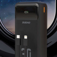 Dudao K15MAX 30000mAh PD 22.5W Powerbank with Built-in Cables – Black