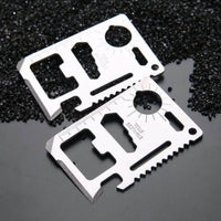 Survival-Tool-Karte 11in1 Multitool Edelstahl – Silber - MIZO.at