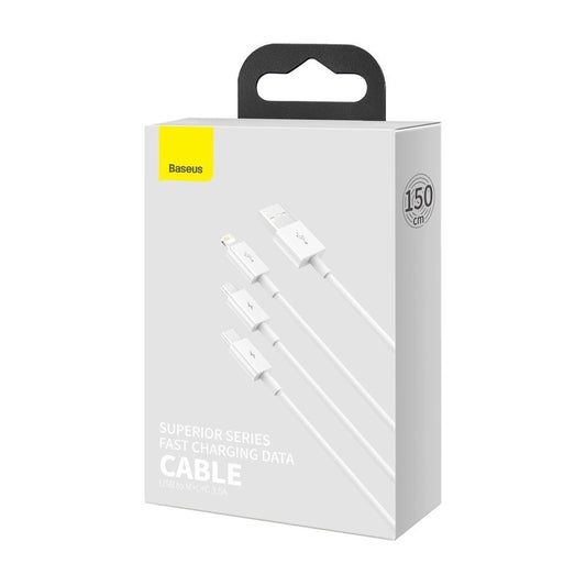 Baseus 3-in-1 USB Kabel – Lightning USB-C Micro USB Vielseitig - MIZO.at