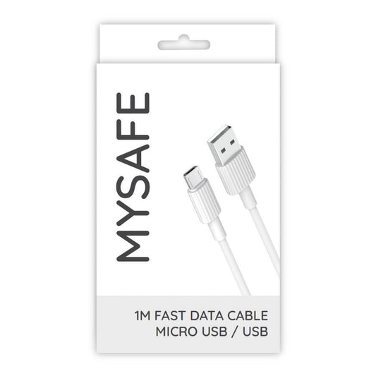 Mysafe Micro USB Kabel 1m – Weiß Ladekabel Schnellladung - MIZO.at