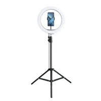 LED Ring Stream RGB Lamp 12" with Phone Holder & Tripod | Black - MIZO.at