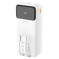 Dudao K15MAX 30000mAh PD 22.5W Powerbank with Built-in Cables – White - MIZO.at