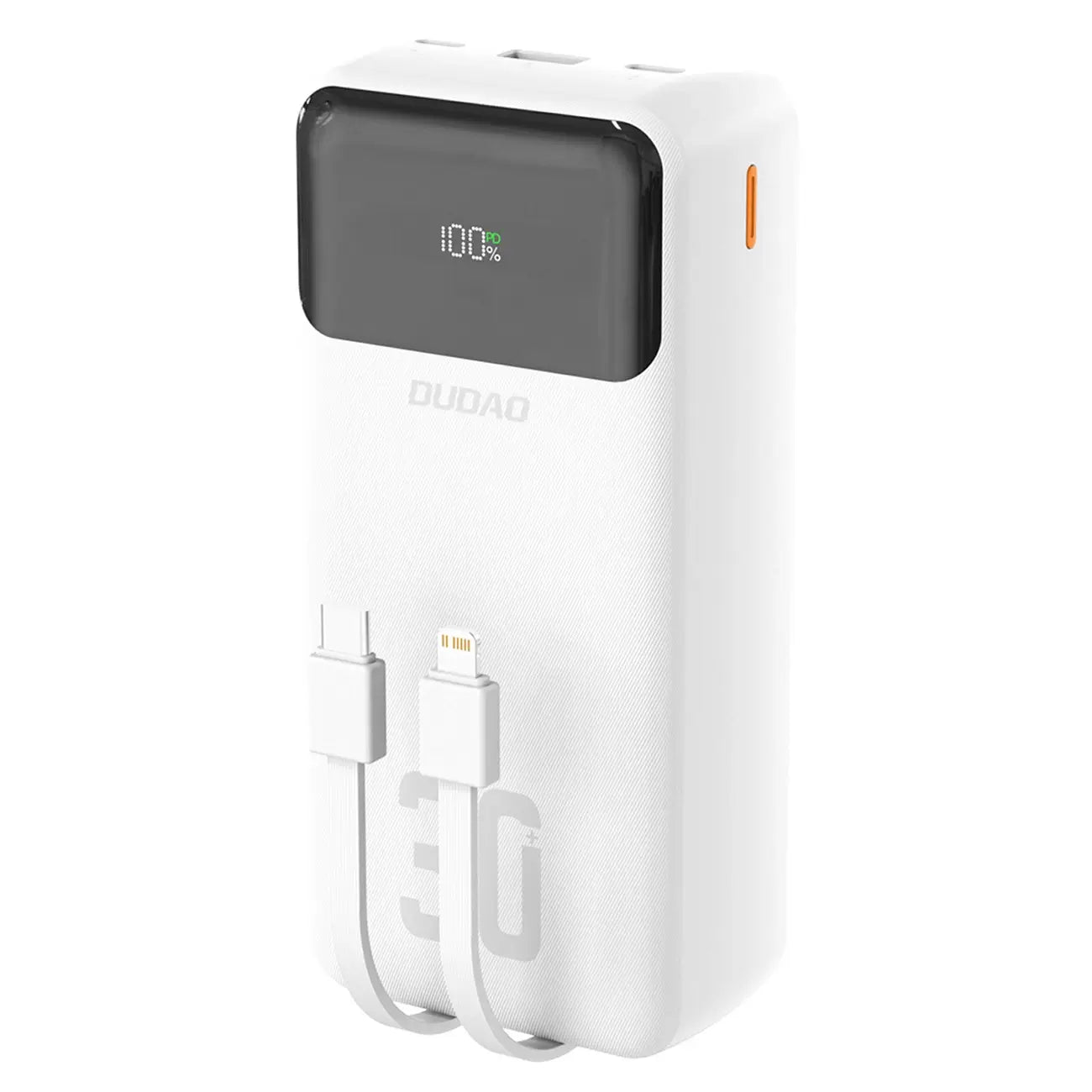 Dudao K15MAX 30000mAh PD 22.5W Powerbank with Built-in Cables – White - MIZO.at
