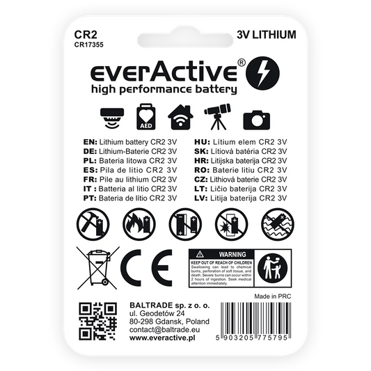 1er Pack everActive CR2 Lithium Foto Batterie 3V - MIZO.at