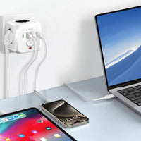 Tech-Protect PCL3X4 Power Socket | 3 Outlets, USB & Type-C, White - MIZO.at