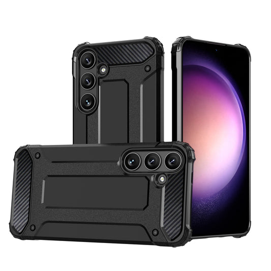 Samsung S24 Hybrid Armor Case – Schwarz Dual-Layer Schutz Militär - MIZO.at