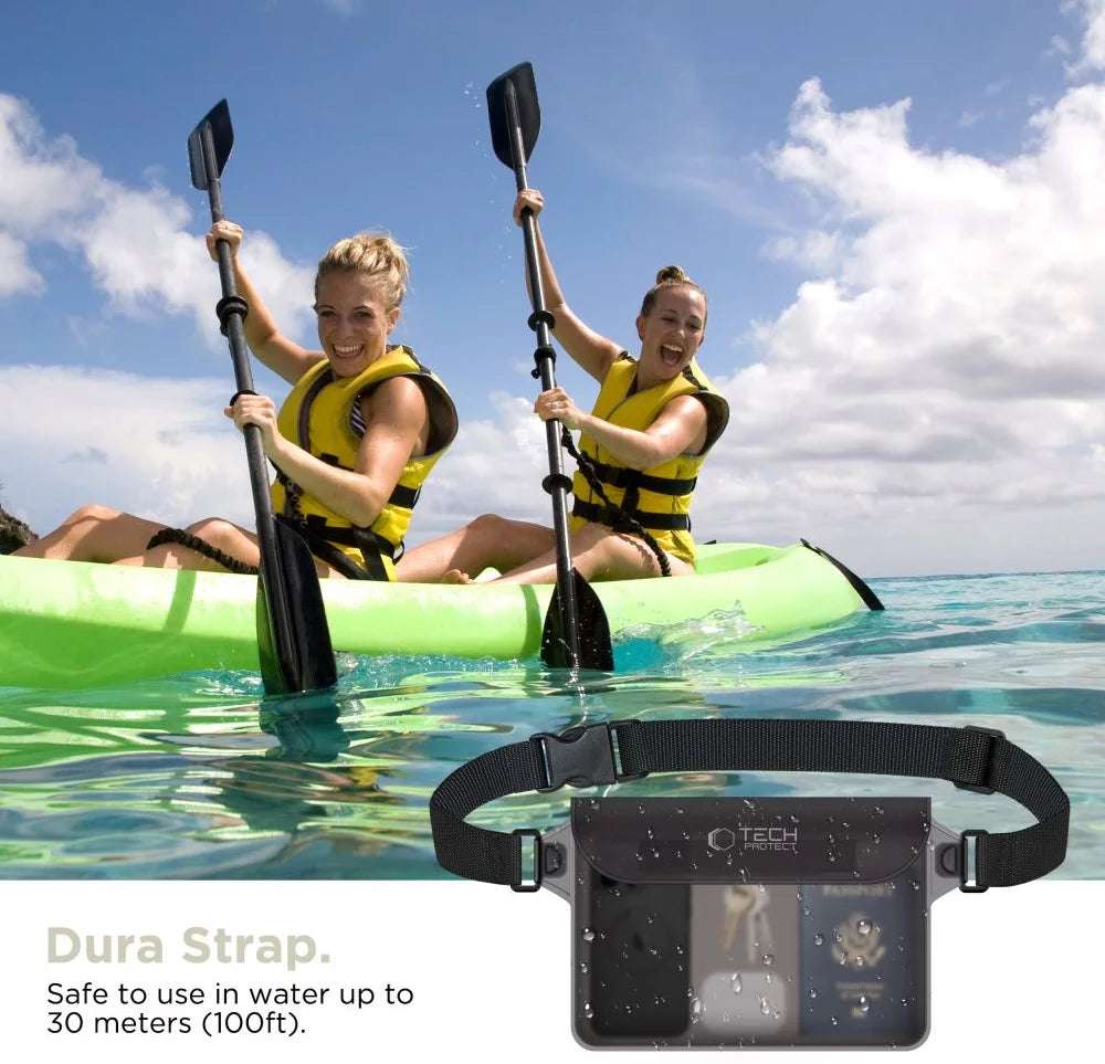 Tech-Protect UWP10 Waterproof Pouch | 10" Universal, Black/Clear - MIZO.at