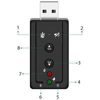 Externe USB-Soundkarte 7.1 mit Kopfhörer- & Mikrofonanschluss – Schwarz - MIZO.at