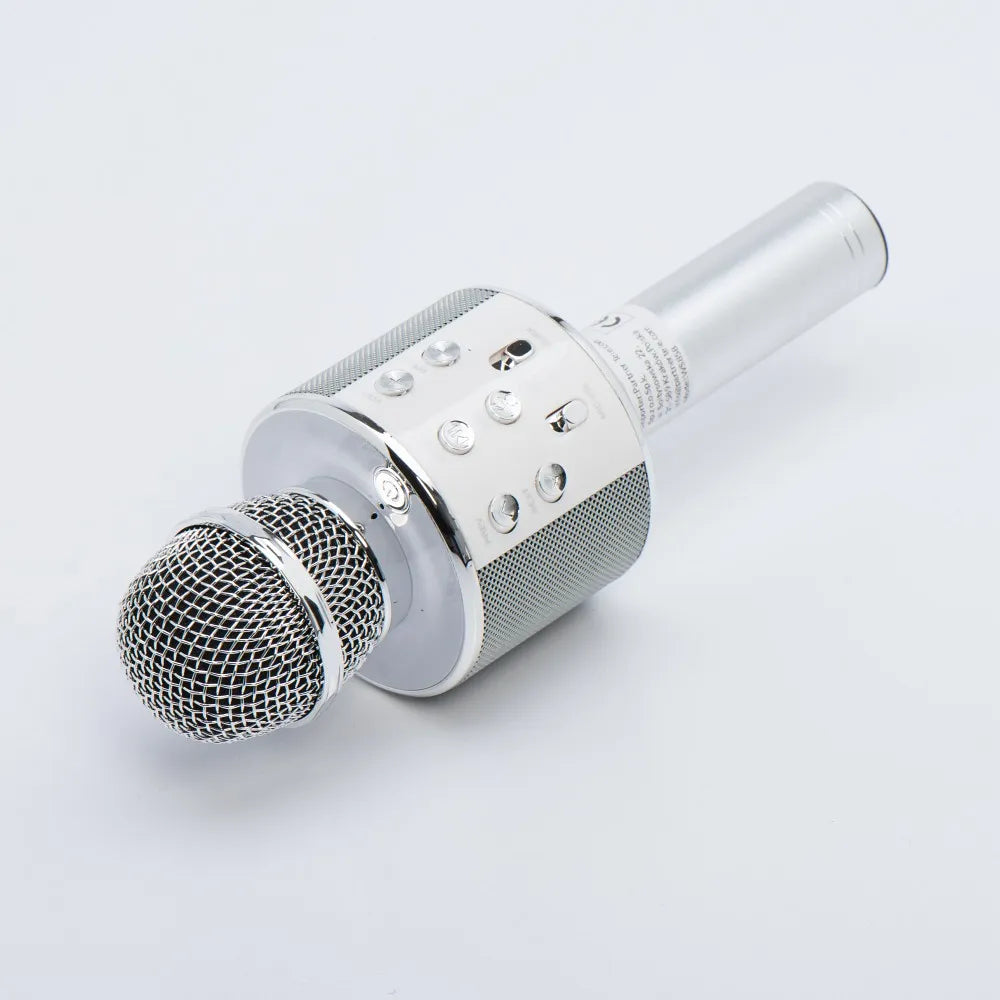 Multimedia Karaoke Microphone CR58 Silver | Bluetooth, Voice Changer - MIZO.at