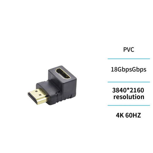 UNICO AD0326 HDMI 90° Winkeladapter – 4K UHD, Goldkontakte - MIZO.at