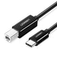 Ugreen USB-C zu USB-B Drucker Kabel – 2m 480Mbps Schwarz - MIZO.at