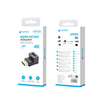 UNICO AD0326 HDMI 90° Winkeladapter – 4K UHD, Goldkontakte - MIZO.at