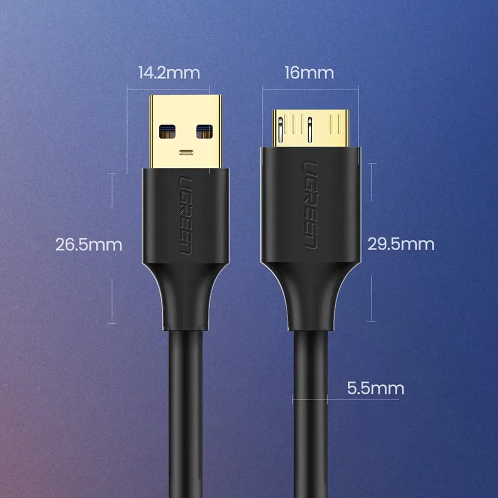 USB 3.0 to Micro USB Cable | 5Gbps SuperSpeed 1M Black - MIZO.at
