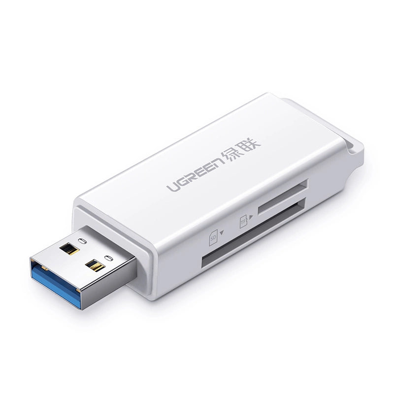 USB 3.0 Card Reader | Portable TF/SD Memory Card Adapter White - MIZO.at