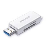 USB 3.0 Kartenleser – Tragbar TF SD Speicherkarten Adapter Weiß - MIZO.at