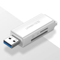 USB 3.0 Card Reader | Portable TF/SD Memory Card Adapter White - MIZO.at