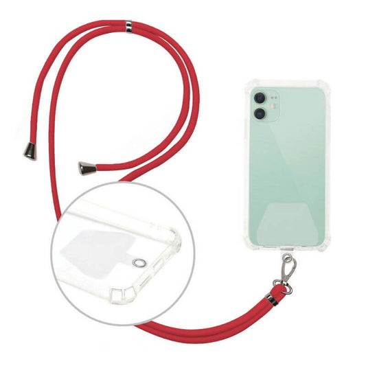 Universal Handy-Lanyard 150 cm Rot | Verstellbare Umhängekordel - MIZO.at
