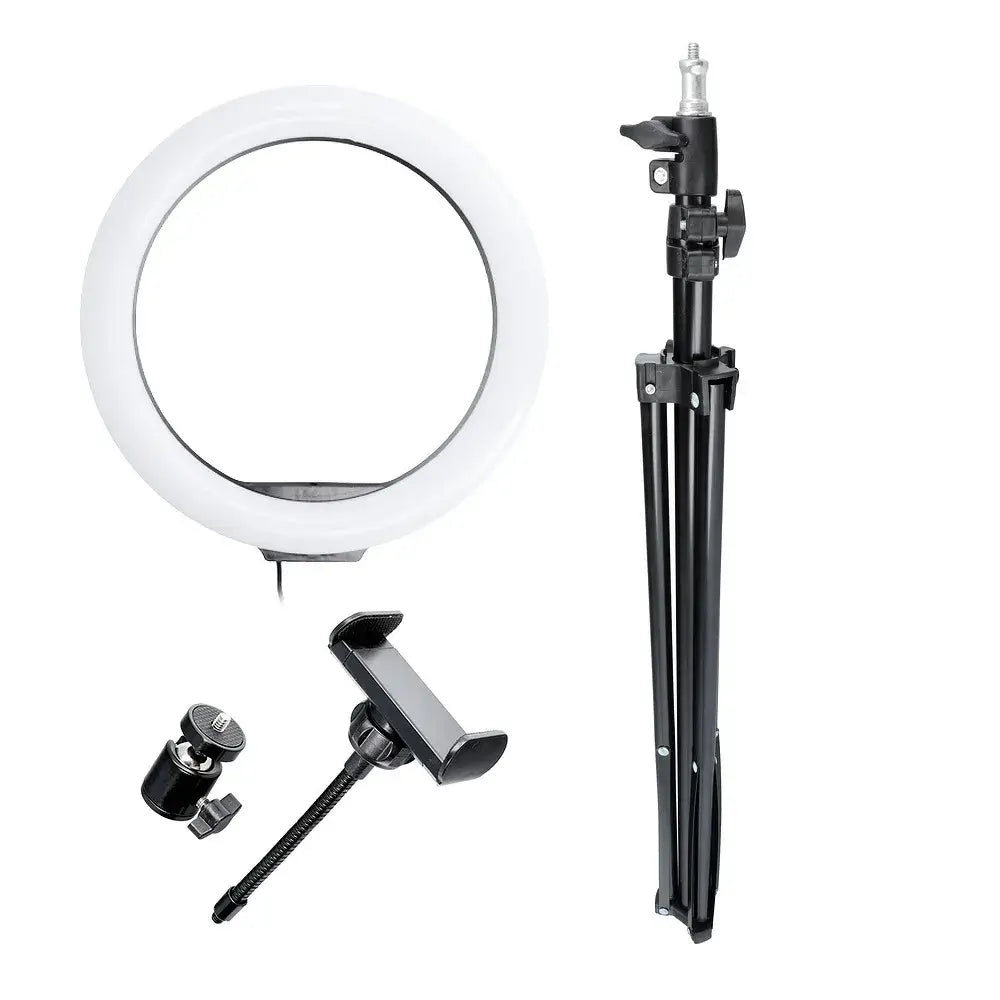 LED Ring Stream RGB Lamp 12" with Phone Holder & Tripod | Black - MIZO.at