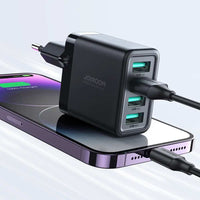 Joyroom JR-TCN03 24W 4-Port USB-A Wall Charger – Black