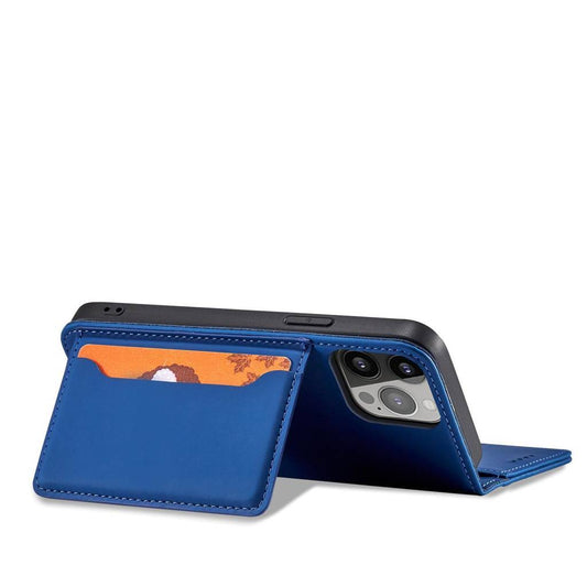 Samsung A54 Magnetic Flip Case Blau – Kartenfach Wallet Cover - MIZO.at