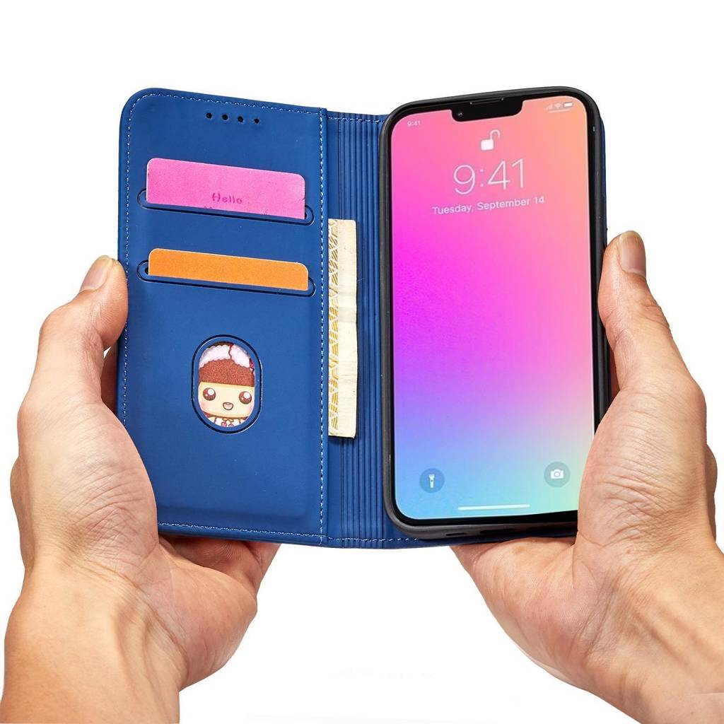 Samsung A54 Magnetic Flip Case | Card Holder Wallet Cover in Blue - MIZO.at