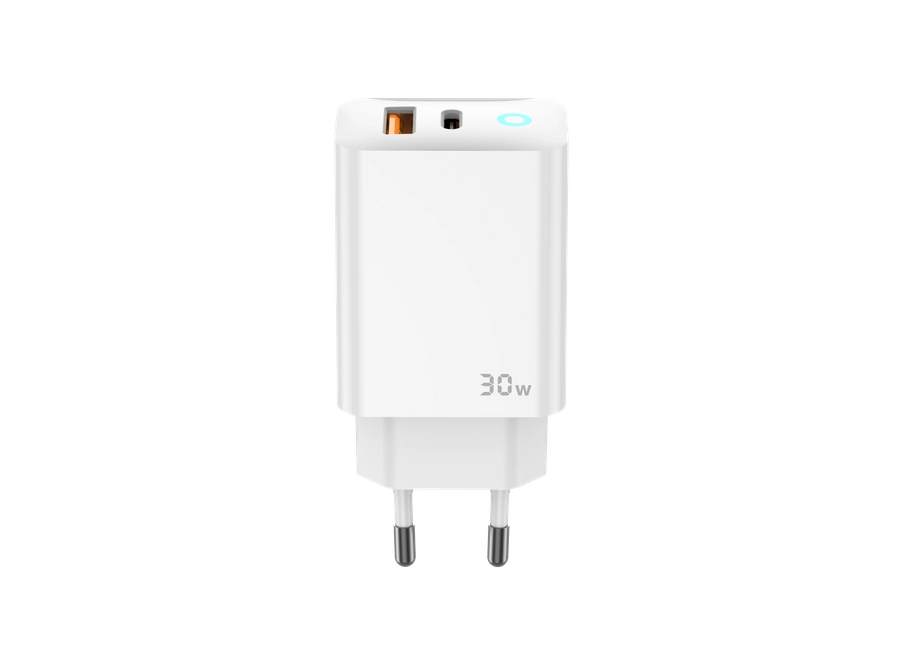 30W GaN PD Wall Charger | Dual USB Ports | JELLICO EU13 (White) - MIZO.at