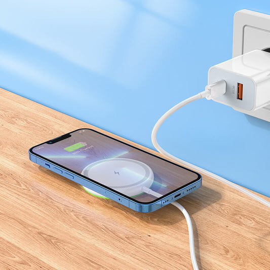 15W Magnetisches Induktionsladegerät BQ27 | Wireless Fast Charging Pad Weiß - MIZO.at