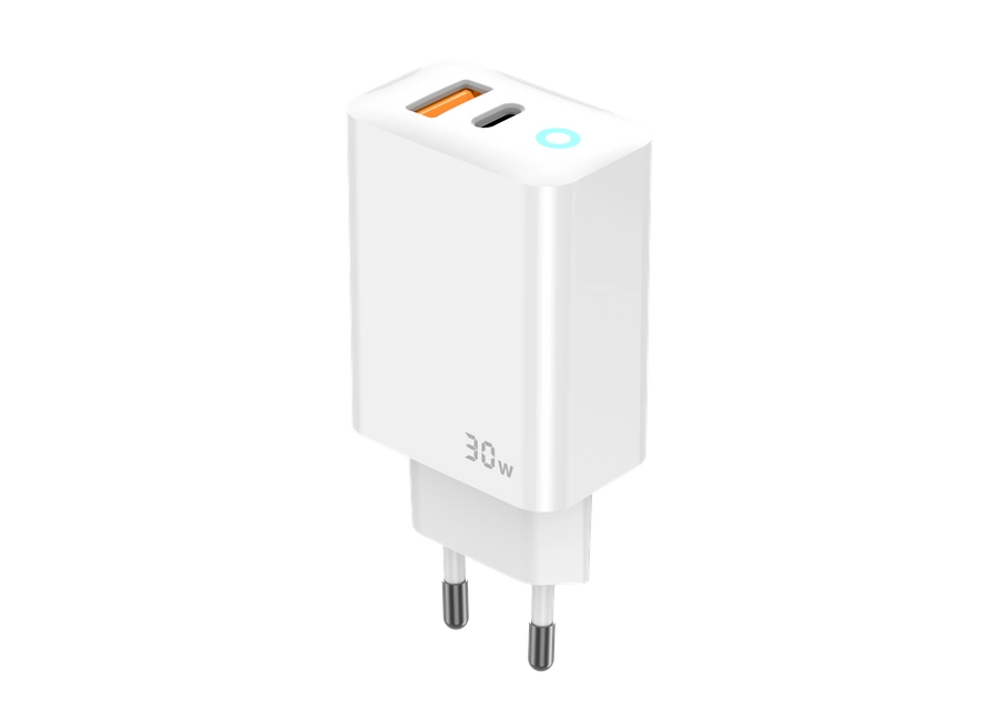 30W GaN PD Wall Charger | Dual USB Ports | JELLICO EU13 (White) - MIZO.at