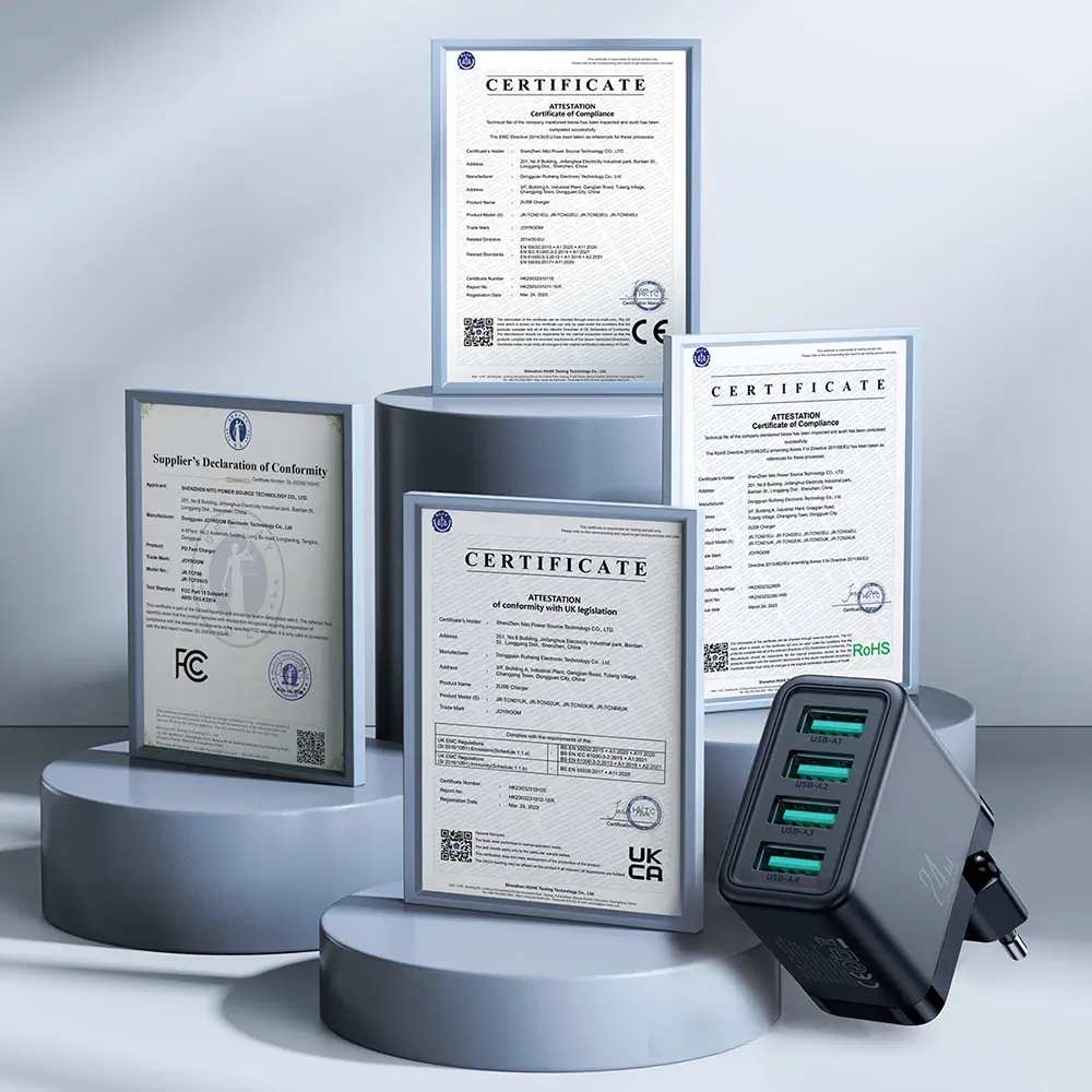 Joyroom JR-TCN03 24W 4-Port USB-A Wall Charger – Black