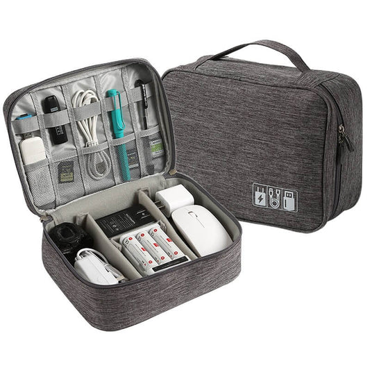 Elektronik Organizer Tasche Grau | 1-Slider Case für Kabel & Ladegeräte - MIZO.at