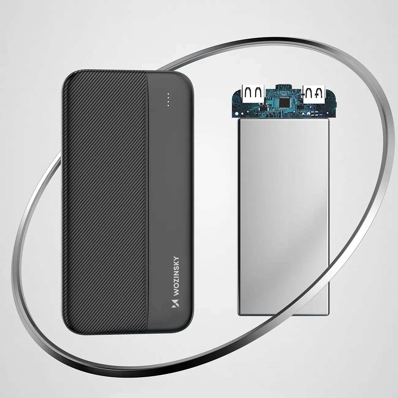 Wozinsky 10000mAh Powerbank Black | Dual USB Portable Charger