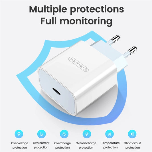 Jellico AK180 20W PD USB-C Schnellladegerät – Weiß - MIZO.at