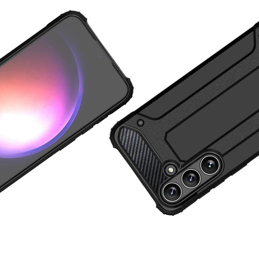 Samsung S24 Hybrid Armor Case – Schwarz Dual-Layer Schutz Militär - MIZO.at