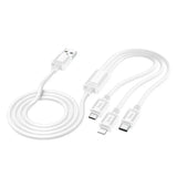 Hoco X74 3in1 USB Kabel 1m Lightning Micro USB USB-C Weiß - MIZO.at