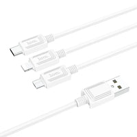 Hoco X74 3in1 USB Kabel 1m Lightning Micro USB USB-C Weiß - MIZO.at