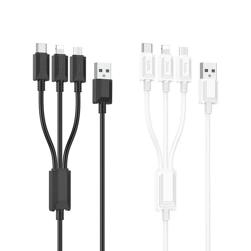 Hoco X74 3in1 USB Kabel 1m Lightning Micro USB USB-C Weiß - MIZO.at